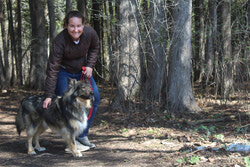 Photo: Joelle and Toby love strolling together in the Boucher Forest. Photo: J-D Potié