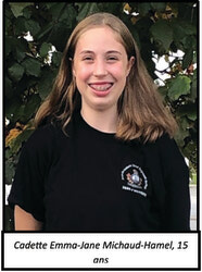 Cadette Emma-Jane Michaud-Hamel, 15 ans
Corps de cadets 2644 – Régiment de Hull