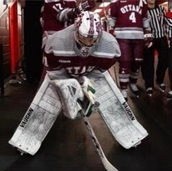 Photo caption: On August 7, Aylmer-native netminder Domenic was selected with the eighth pick in the second round of the Ligue de Nord-Américaine de Hockey (LNAH) draft. Photo: Courtesy of Domenic Graham