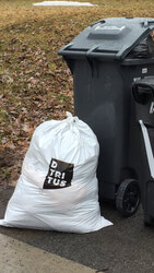 These special bags are to be used after the new regulation comes into effect, and only for additional garbage beyond what can fit in the grey bin. (LR) Photo: Lily Ryan