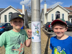 Photo caption : Aiming to bring the community together for Easter, a couple of youngsters and their mother recently collaborated with Centre Communautaire Entre-Nous to organize fun games for kids. Photo : Courtesy of Gabrielle Rivest