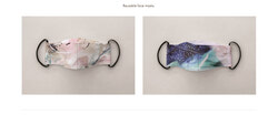 Photo: Reuasable mace-masks featuring Montreal artist Lysa Jordan are among some Covid adjustments made by professional artisits. Ms Jordan’s work is showing at Espace 33 Art Gallery. Photo: Courtesy artist
