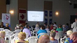 Photo: Information session about new language laws held by the Regional Association of West Quebecers in early August. Photo: DP