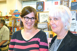 Twenty-five friends and clients toasted new owner Nolwenn Le Diuzet (left) and congratulated retiring founder-owner Lorraine Dubois for her decades of service to Aylmer’s booklovers.  	Photo: Fred Ryan