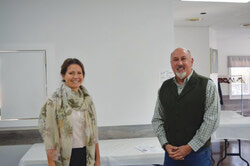 Photo: L’Autre Chez-Soi DG France Dubois with Patrick Doyon of the Chevaliers de Colomb. (LR)  Photo: Amy Mehta