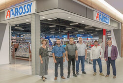 Also present for the opening, left to right are Pascale Beaudoin (Galeries Aylmer), Luc Herault, Cristian Rancourt, Jacques Marchand and Mark Rossy (Rossy Stores) and Guy Leblanc (Galeries Aylmer). Photo: Michel Gosselin