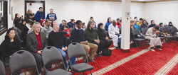 About 30 residents, Aylmer councillors and MP Greg Fergus gathered at the Aylmer Mosque on March 17 to honour the 50 victims of the attack on two mosques in Christchurch, New Zealand, on March 15. Photo: Charles Fontaine