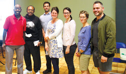 Les résidents du quartier Victor-Beaudry ont élu Abdarahmane Sakho, Christophe Mukeza, Luc Levasseur, Marie-André Houle, Sonia Sabourin, Élise Legault et Jérémie Savard pour siéger au conseil d’administration. photo : Charles Fontaine