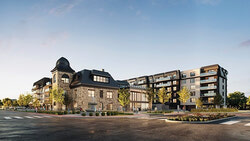 Photo caption: EDM-Batimo’s Lib Aylmer residential project being built in the heart of Aylmer is planned to meet modern living needs while giving a second life to a historic site. Located at the intersection of rue Principale and boulevard Wilfrid-Lavigne, the six-floor, 160-plus unit complex is expected to open in the fall of 2022. Photo: Courtesy
