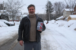 Photo: Maxime Gauld standing in his Deschênes neighbourhood after the publication of his book in 2021. Maxime Gauld is taking over as President of the Deschênes Residents Association. Photo: Bulletin Archives