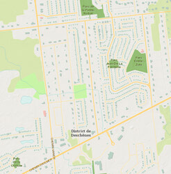 Illustration from the Gatineau Atlas showing no flood zone warning for the neighbourhood along Vanier Road between Aylmer and McConnell roads. Photo: Courtesy Gatineau.ca 