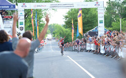 The 2016 criterium event consisted of a women’s and men’s race, each running for one hour plus 3 laps. Kinley Gibson won the women’s event and Benjamin Perry won the men’s title. The event is returning to Aylmer next month, according to Aylmer resident and organizer John Large.	Photo: Dave McColl, Bulletin Archives