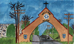 Illustration of Welcome Arch that was demolished in 1962
Courtesy: Aylmer Heritage Association
