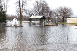 Flooding on des Plages Avenue. Photo: Submitted