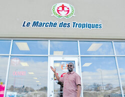 Bonaventure Ayena offers ingredients for tropical kitchens in Aylmer. 
Photo: LRC
