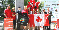 Organizers and sponsors of Aylmer’s Canada Day parade, June 14 at the press conference announcing the parade and other festivities. Photo: AR