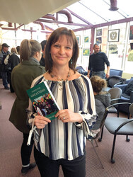 Christine Denis launches first book at Lucy-Faris library, April 15. Photo: Nathalie Nadeau Mijal