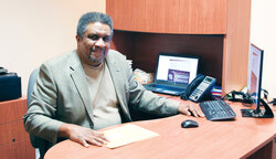 Linton Garner, Executive Director of the Regional Association of West Quebecers is working on a new cable television program about Anglophone life in West Quebec. 	Photo: Bulletin