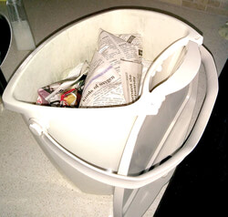 While 
wrapping compost in a Bulletin is still an excellent use of residual newspapers, the city now has an update set of home composting rules. (LR) 

Photo: Submitted