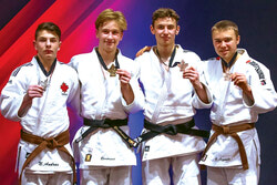 Félix-Olivier Bertrand a remporté l’or aux Championnats canadiens élites de judo.  
Crédit: Facebook/Judo Canada 