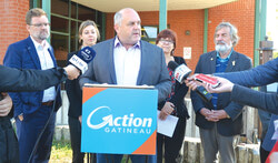 Aylmer District candidate for Action Gatineau, François Sylvestre said he supports moving the library to the old Western Quebec School Board headquarter building on Frank Robinson Avenue near Lucerne Boulevard. 
Photo: Lily Ryan